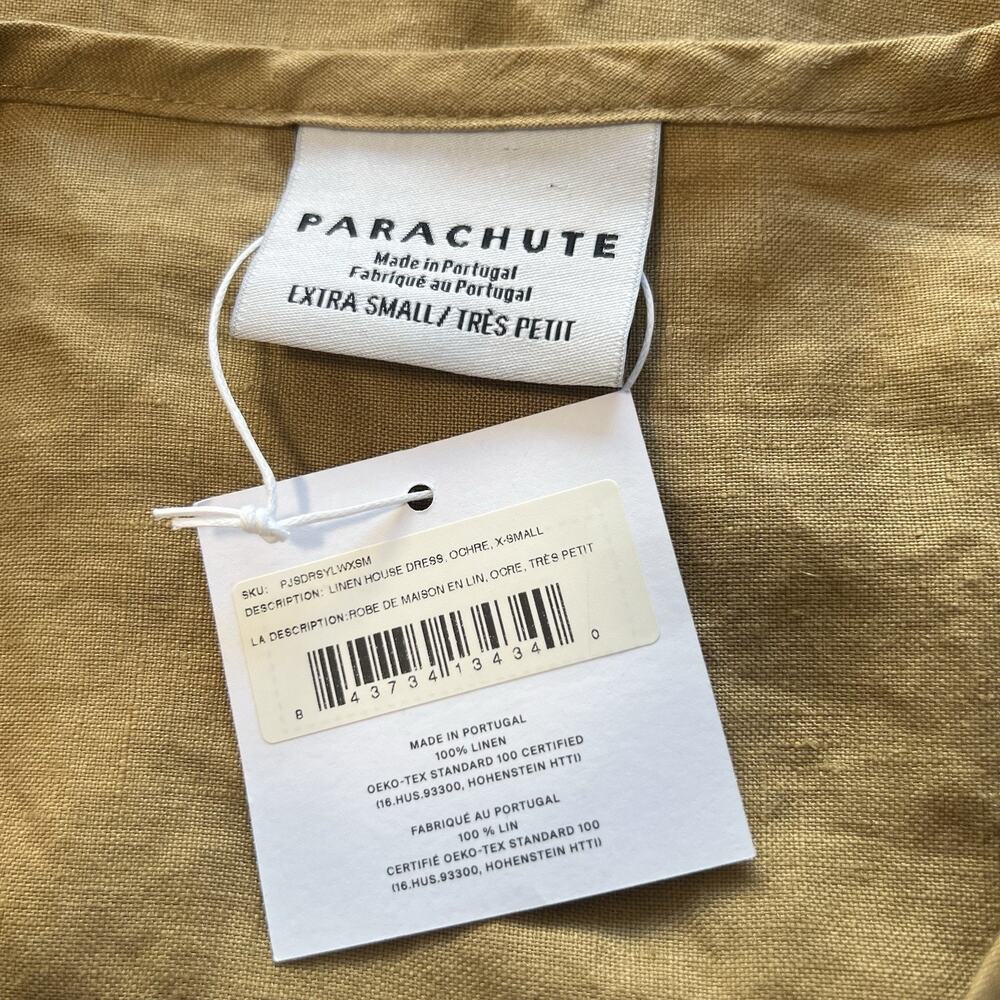 New Parachute Linen House Dress Ochre Tan XS 100% Linen Oversized Fit - Picture 9 of 10